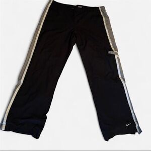 Nike Black Track Pants with Gray Reflective Side Stripes